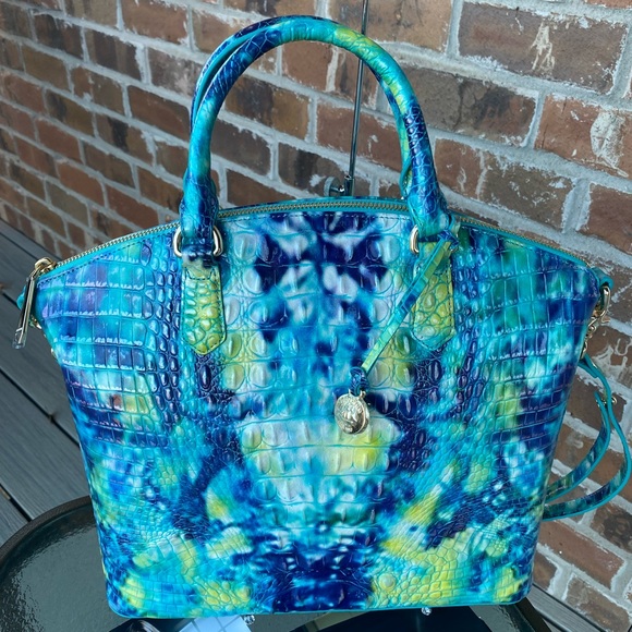 NWT Brahmin Croco Leather Hydro Melbourne Large Duxbury Satchel Purse - Picture 3 of 9